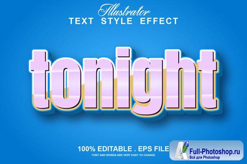 Tonight text effect editable