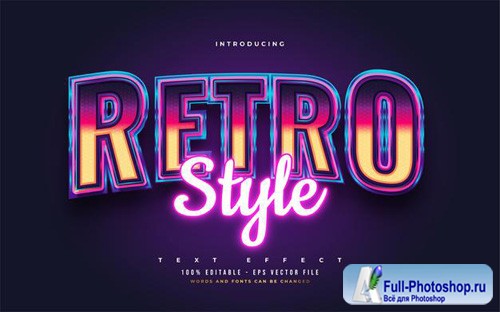 Retro style editable text style effect