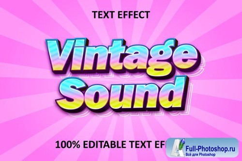 Retro sound text editable text effect rainbow pink