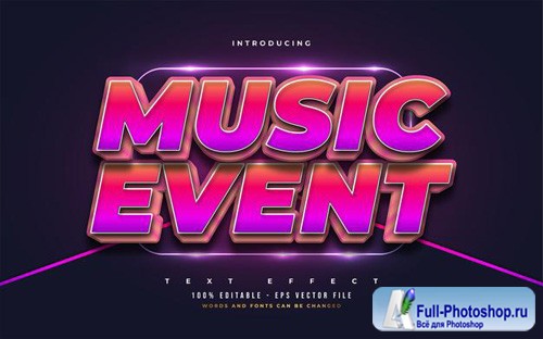 Music event editable text style effect