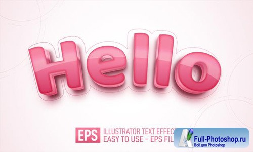 Hello 3d text editable style effect template