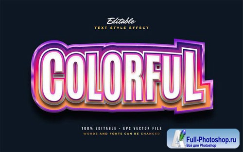 Colorful editable text style effect