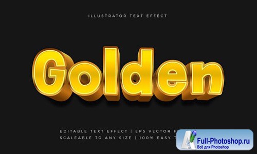 Golden comic style text font effect