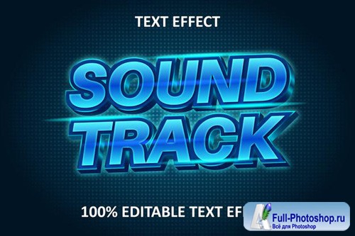 Editable text effect blue light