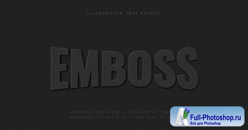 Dark emboss monotone text font effect