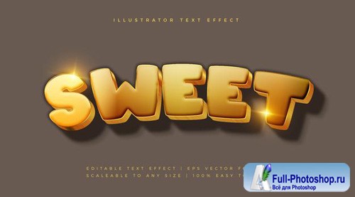 Cute sweet tasty text style font effect