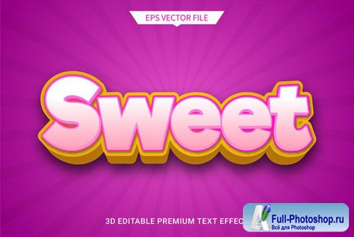 Sweet purple 3d editable text style effect