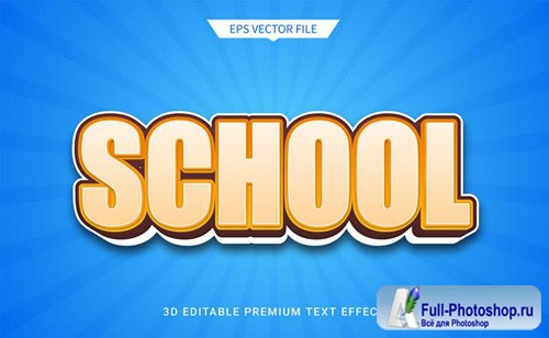 School education 3d editable text style effect