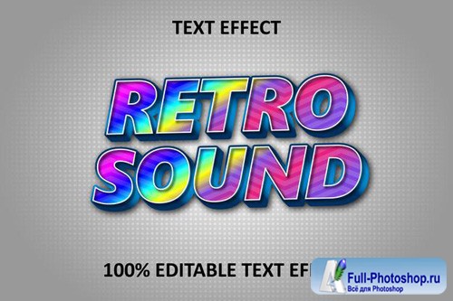 Retro rainbow music editable text effect rainbow