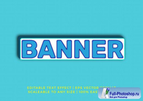 Rectangle banner 3d title text effect