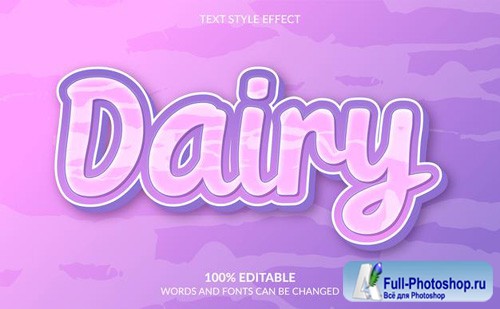 Purple dairy text style effect