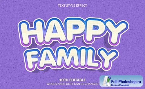 Happy family text style effect