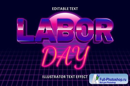 Labor day vector editable text effect