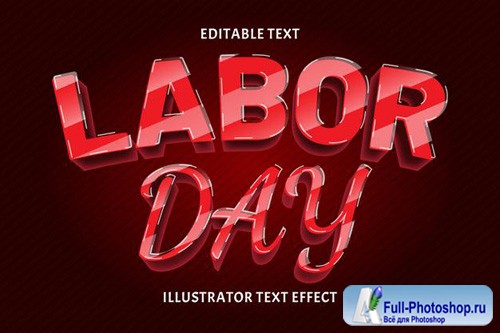 Labor day editable text effect in vector