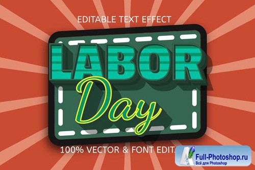 Labor day color editable text effect