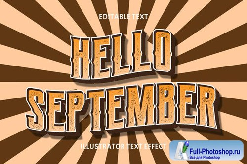 Hello september retro editable text effect