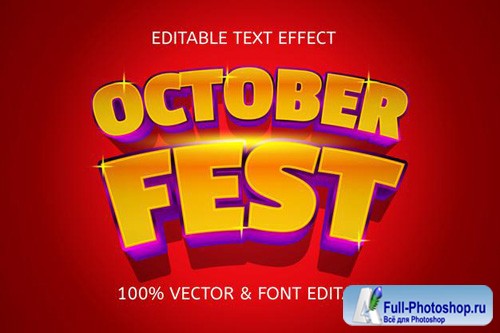 Vector October fest editable text effect