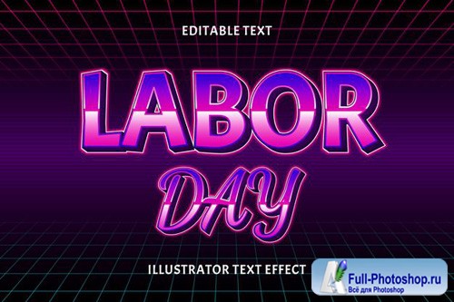 Vector Labor day editable text effect