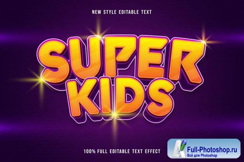 Super kids editable text effect