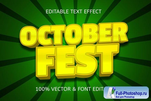 October fest vector 3d editable text effect