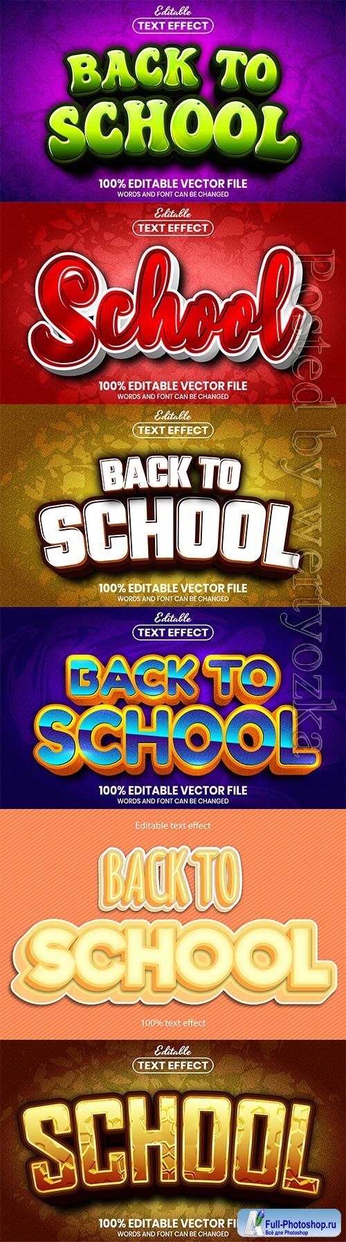 Back to school editable text effect vol 6