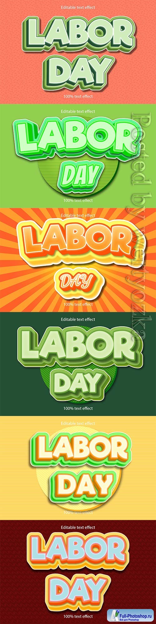 Labor day editable text effect vol 5