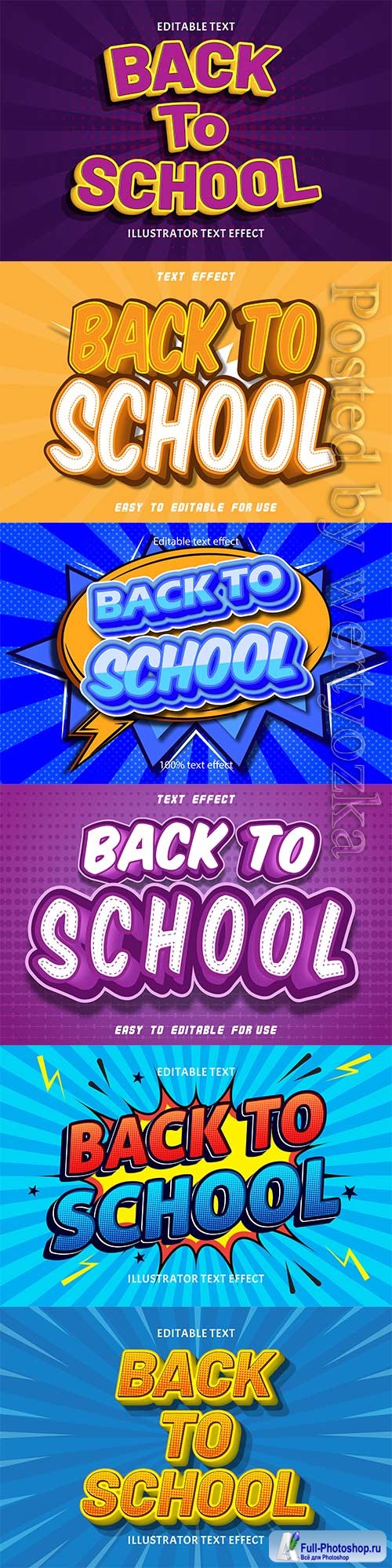 Back to school editable text effect vol 9