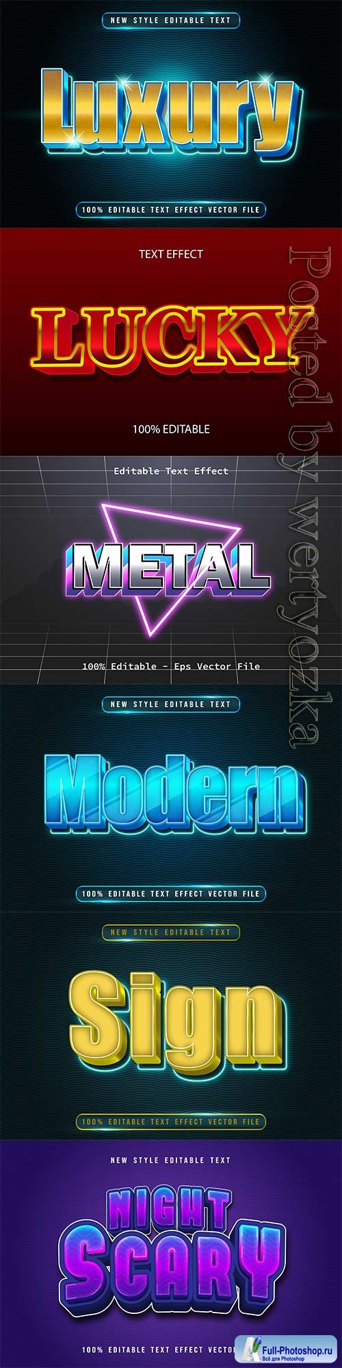 3d editable text style effect vector vol 615