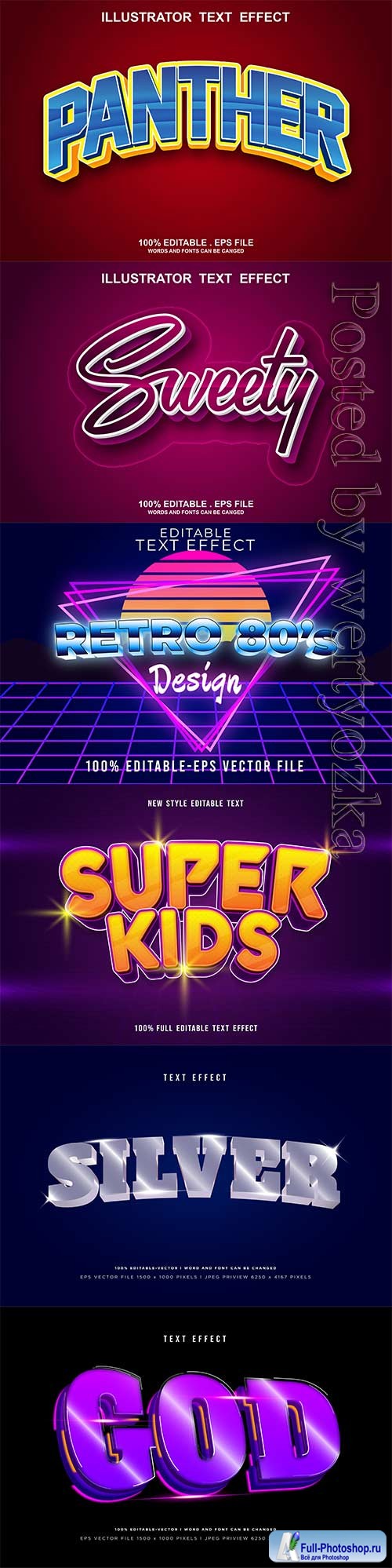 3d editable text style effect vector vol 616