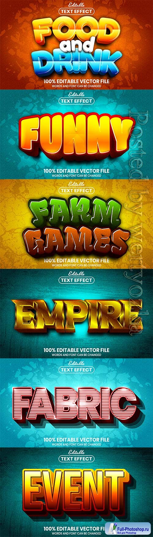 3d editable text style effect vector vol 623