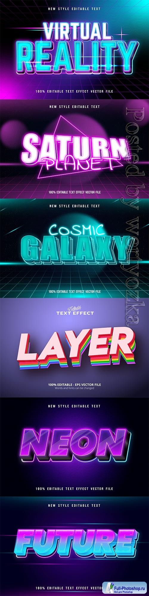 3d editable text style effect vector vol 644