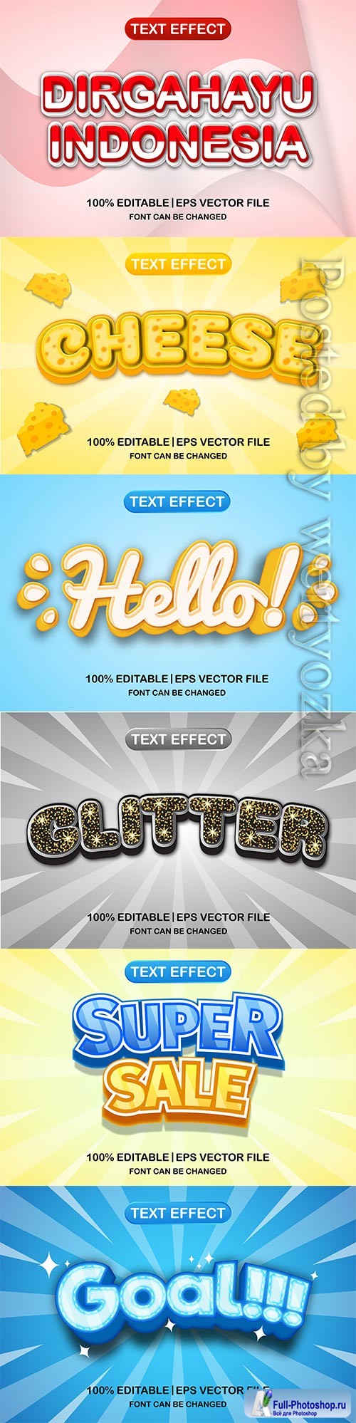 3d editable text style effect vector vol 638