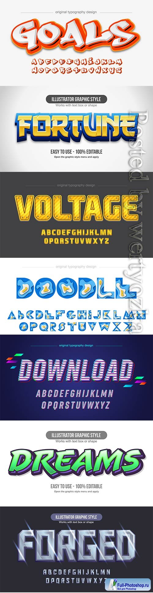 3d editable text style effect vector vol 655