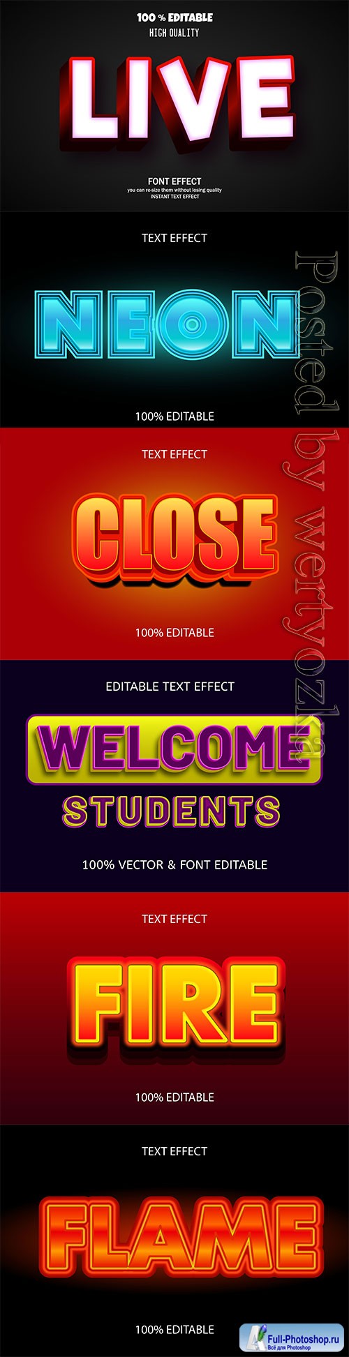 3d editable text style effect vector vol 650