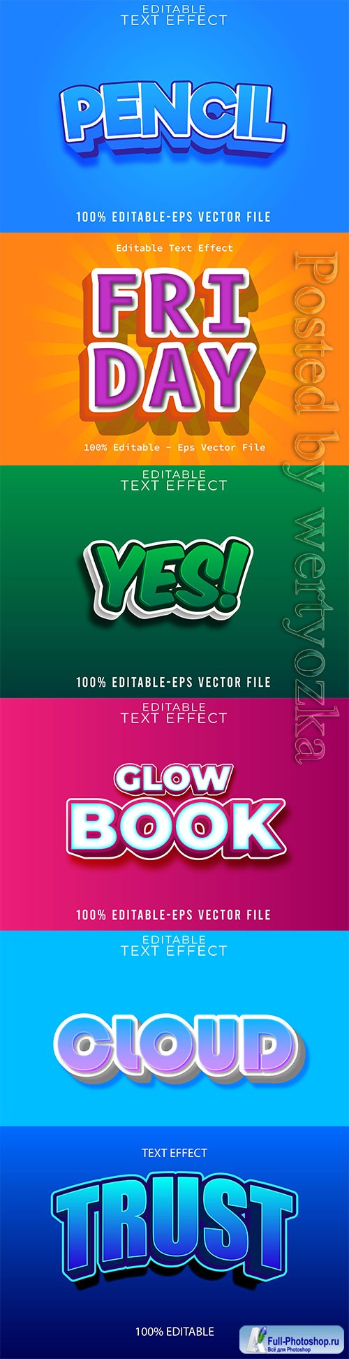 3d editable text style effect vector vol 651