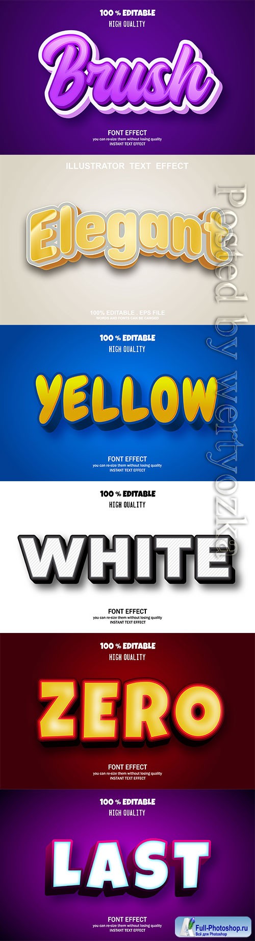 3d editable text style effect vector vol 648