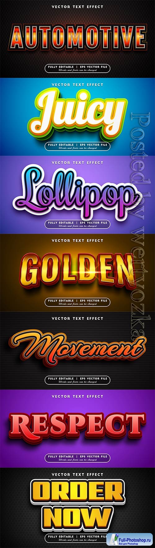 3d editable text style effect vector vol 662