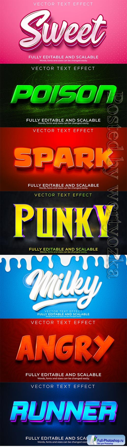 3d editable text style effect vector vol 670