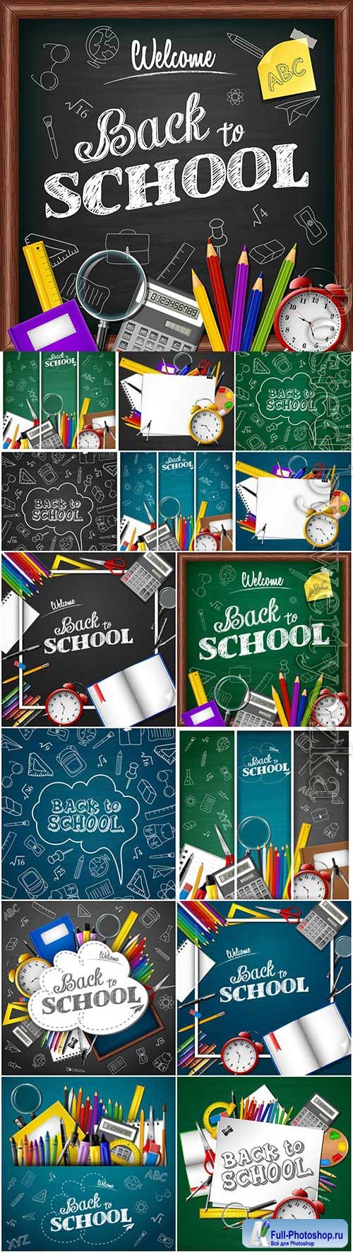 Back to school posters in vector