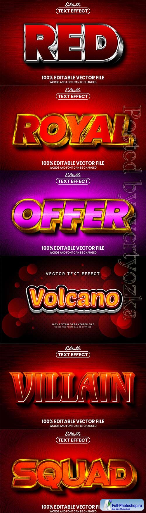 3d editable text style effect vector vol 687