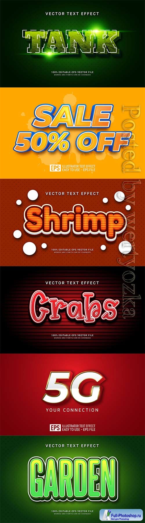 3d editable text style effect vector vol 690