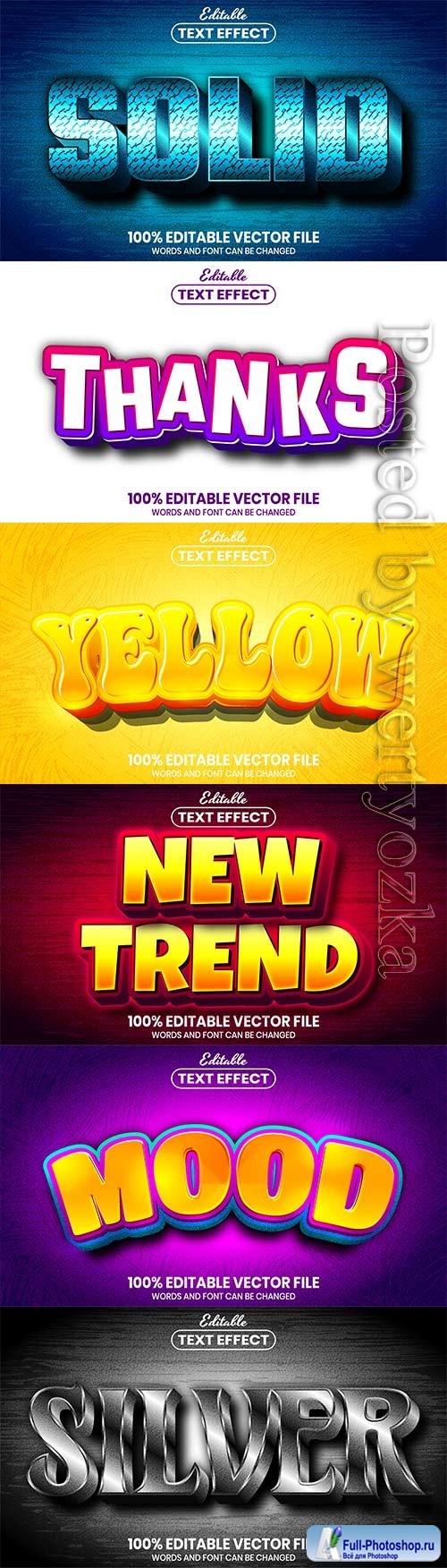 3d editable text style effect vector vol 686