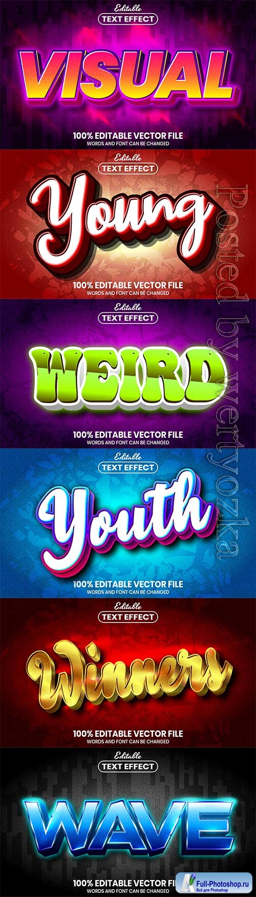 3d editable text style effect vector vol 697