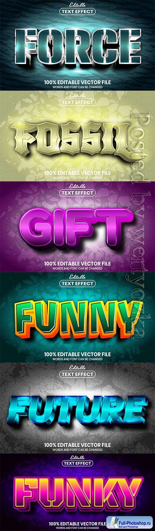 3d editable text style effect vector vol 696