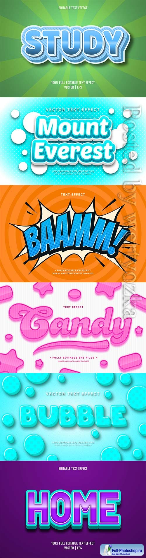 3d editable text style effect vector vol 712