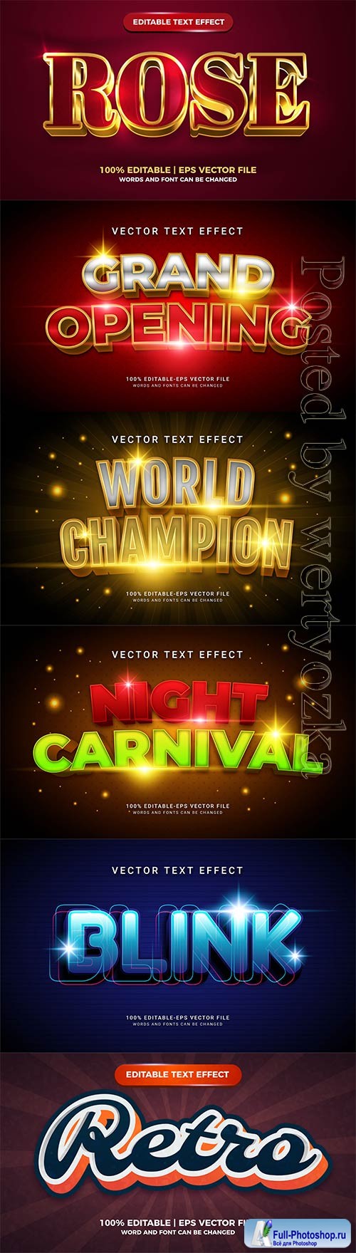 3d editable text style effect vector vol 734