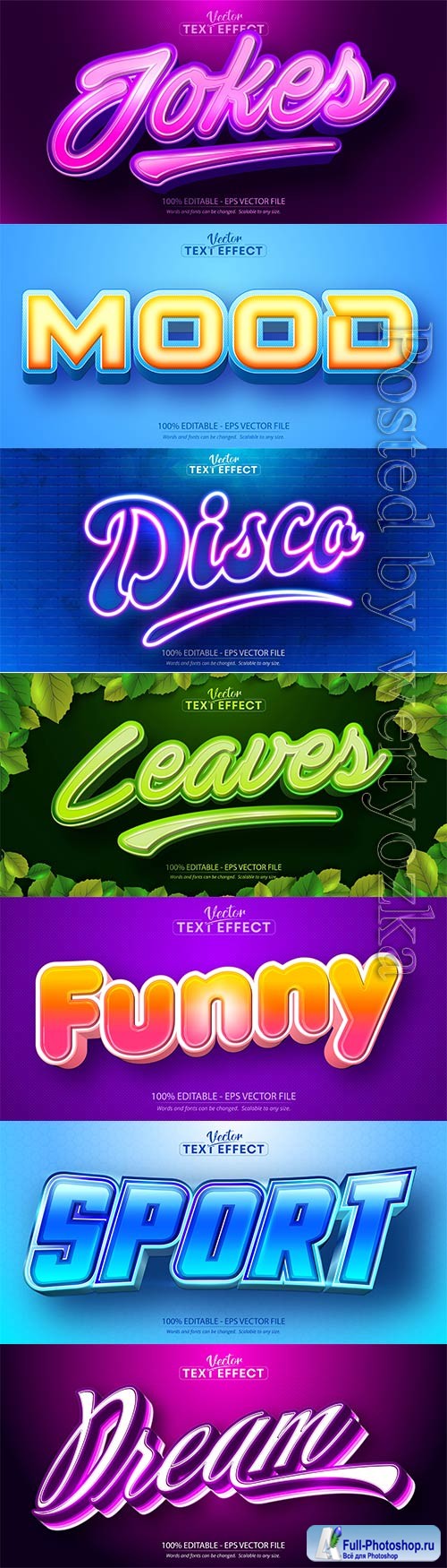 3d editable text style effect vector vol 728