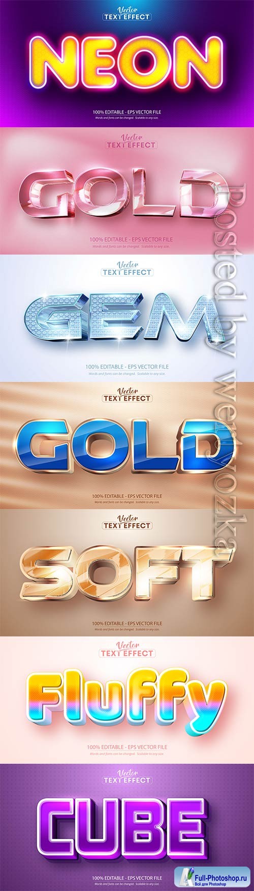 3d editable text style effect vector vol 723