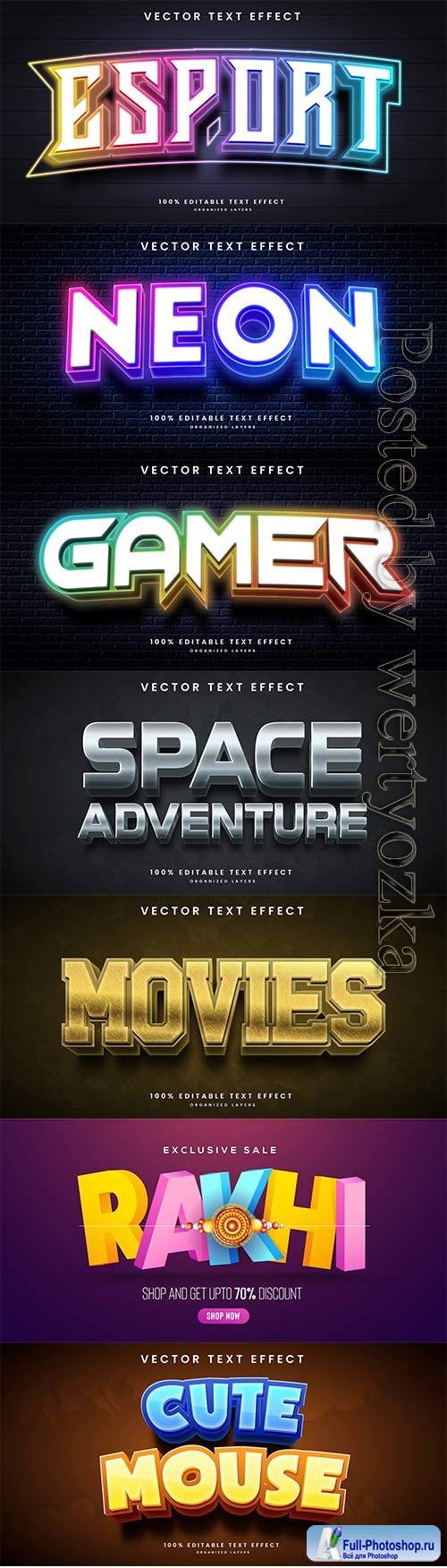 3d editable text style effect vector vol 748