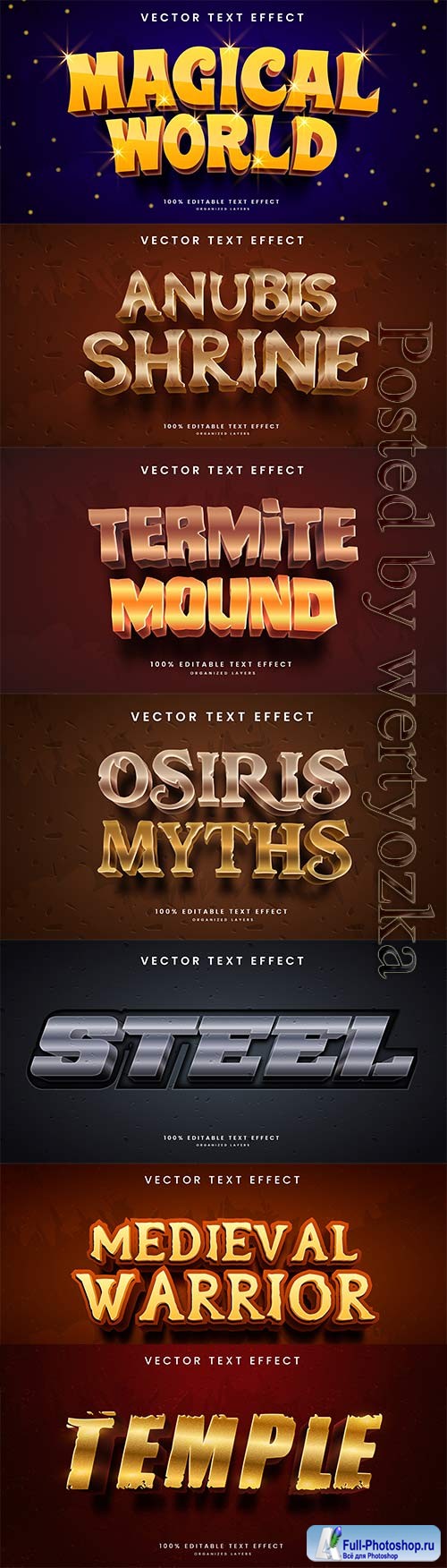 3d editable text style effect vector vol 747